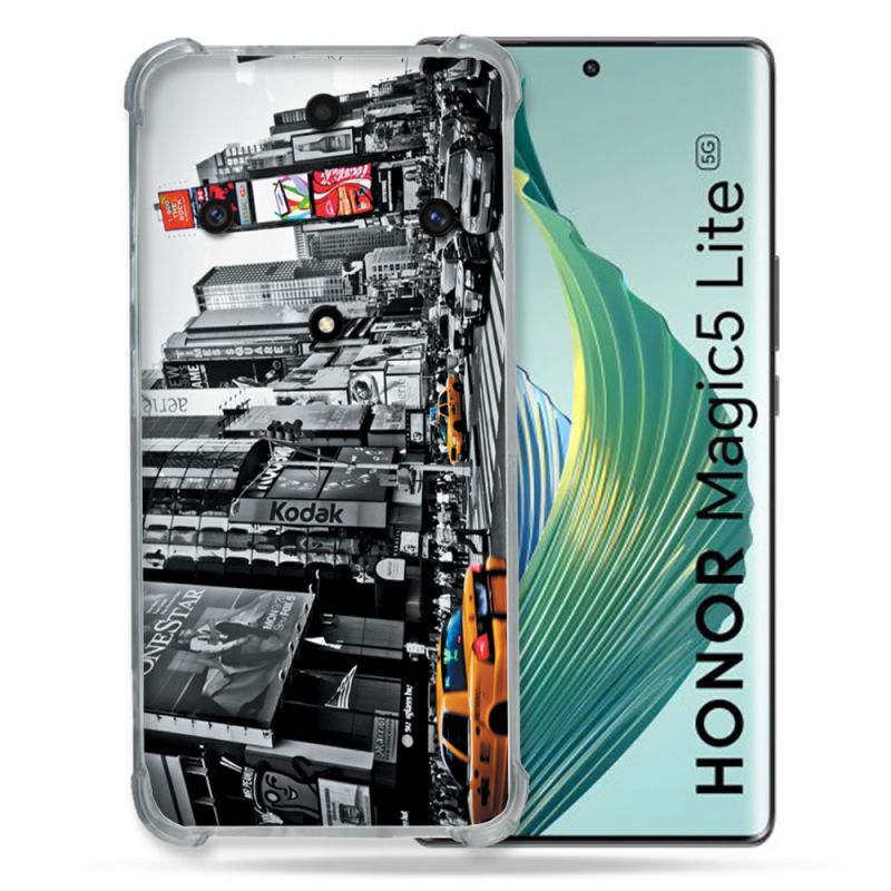 Coque Renforcée Pour Honor Magic 5 Lite Voyage Amerique USA New York Taxi