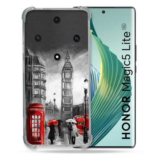 Coque Renforcée Pour Honor Magic 5 Lite Voyage Angleterre Londres Vintage