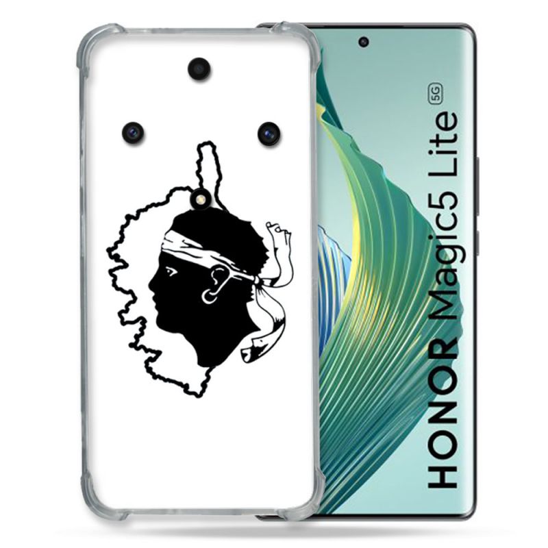 Coque Renforcée Pour Honor Magic 5 Lite Voyage Corse Blanc