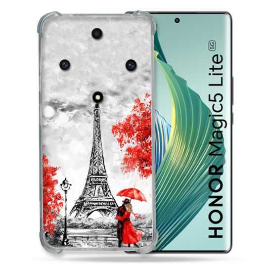 Coque Renforcée Pour Honor Magic 5 Lite Voyage France Paris Rouge