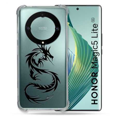 Coque Renforcée Transparente Pour Honor Magic 5 Lite Dragon Noir