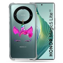 Coque Renforcée Transparente Pour Honor Magic 5 Lite Licorne Paillette