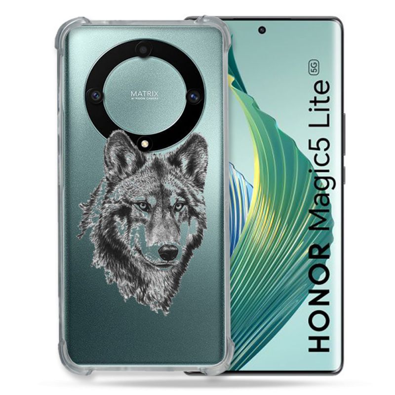 Coque Renforcée Transparente Pour Honor Magic 5 Lite Loup