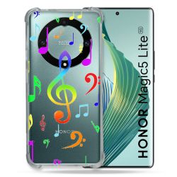 Coque Renforcée Transparente Pour Honor Magic 5 Lite Note Musique Colore