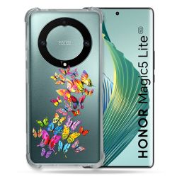 Coque Renforcée Transparente Pour Honor Magic 5 Lite Papillon Multicolore