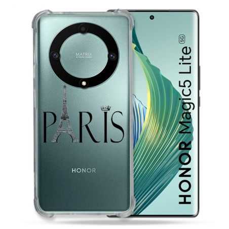 Coque Renforcée Transparente Pour Honor Magic 5 Lite Paris Noir