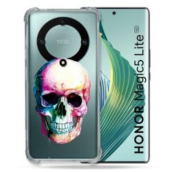 Coque Renforcée Transparente Pour Honor Magic 5 Lite Skull Head Crane Colore