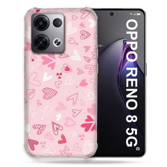 Coque Renforcée Pour Oppo Reno 8 5G Amour Ptis Coeurs