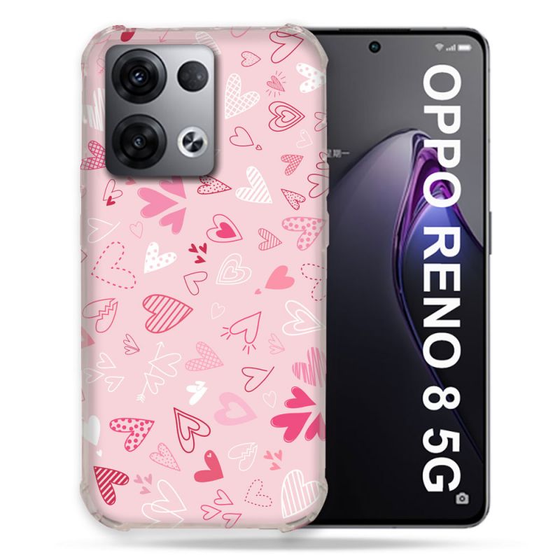 Coque Renforcée Pour Oppo Reno 8 5G Amour Ptis Coeurs