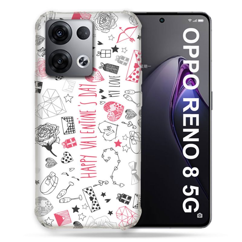 Coque Renforcée Pour Oppo Reno 8 5G Amour Valentines