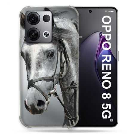Coque Renforcée Pour Oppo Reno 8 5G Animal Cheval Blanc