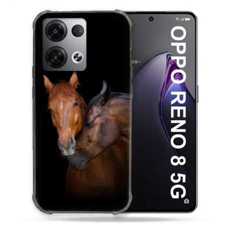 Coque Renforcée Pour Oppo Reno 8 5G Animal Cheval Marron
