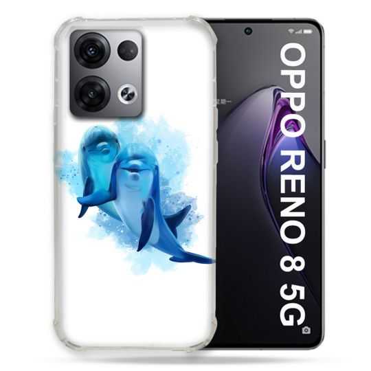 Coque Renforcée Pour Oppo Reno 8 5G Animal Dauphin Duo