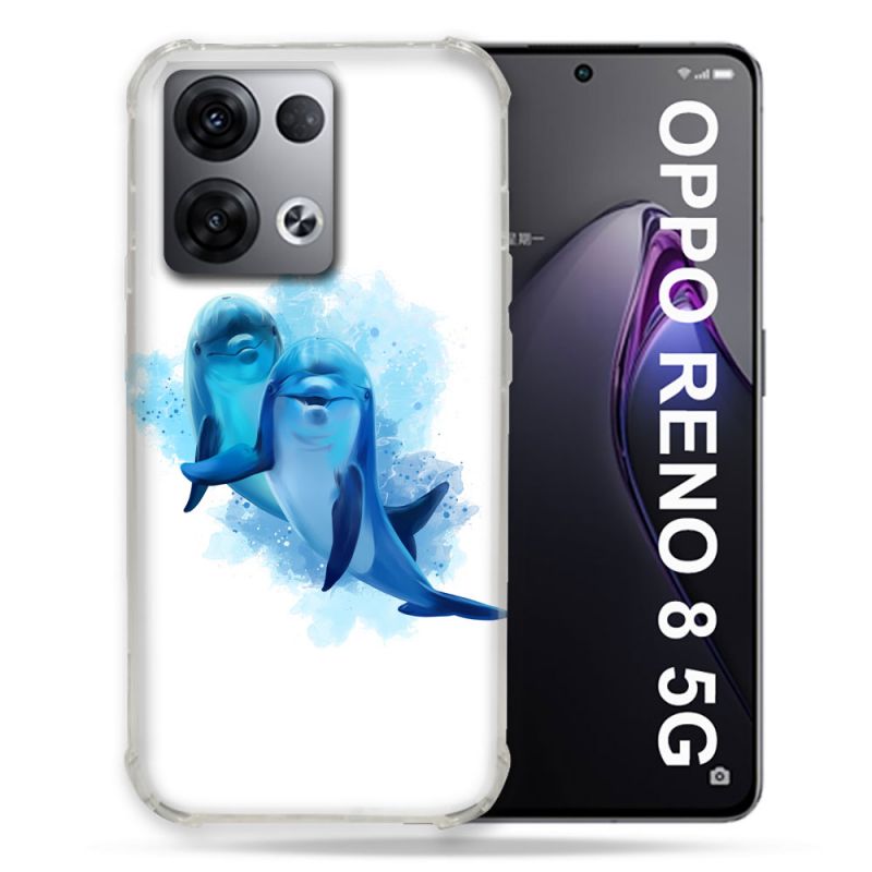 Coque Renforcée Pour Oppo Reno 8 5G Animal Dauphin Duo