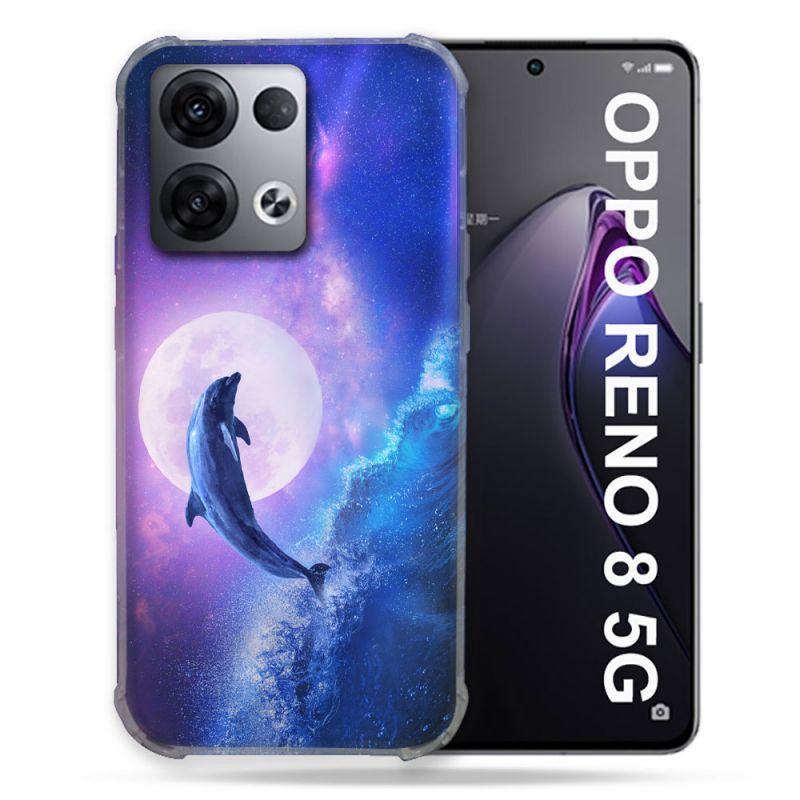 Coque Renforcée Pour Oppo Reno 8 5G Animal Dauphin Vague
