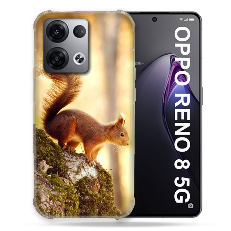 Coque Renforcée Pour Oppo Reno 8 5G Animal Ecureuil Bois