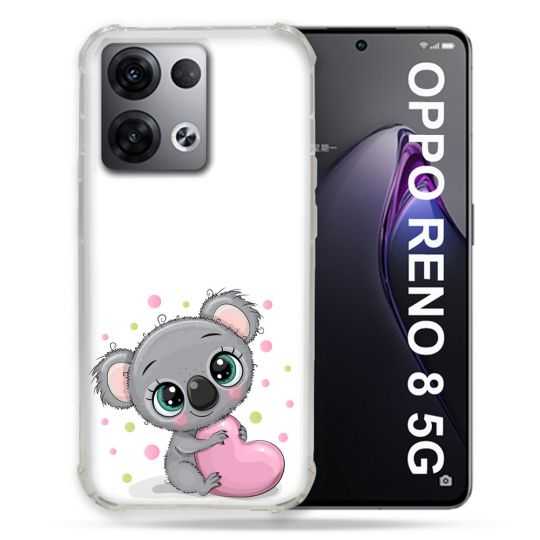 Coque Renforcée Pour Oppo Reno 8 5G Animal Koala Cœur