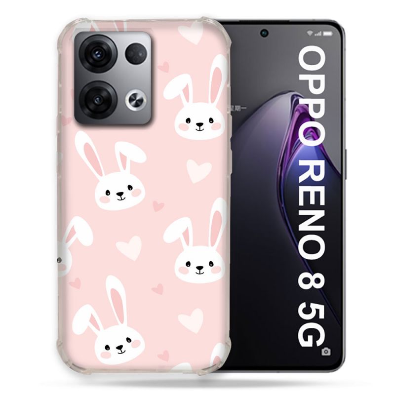 Coque Renforcée Pour Oppo Reno 8 5G Animal Lapin Rose