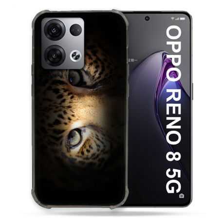 Coque Renforcée Pour Oppo Reno 8 5G Animal Leopard Yeux