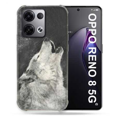 Coque Renforcée Pour Oppo Reno 8 5G Animal Loup Hurlement