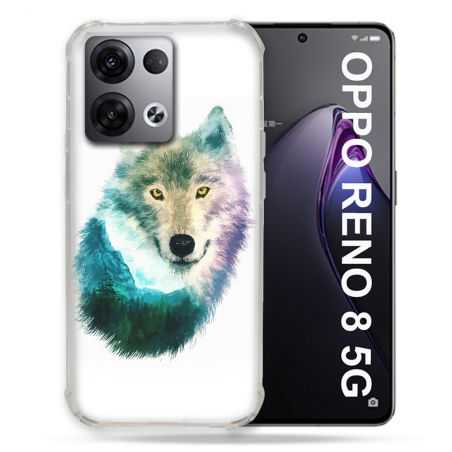 Coque Renforcée Pour Oppo Reno 8 5G Animal Loup Montagne