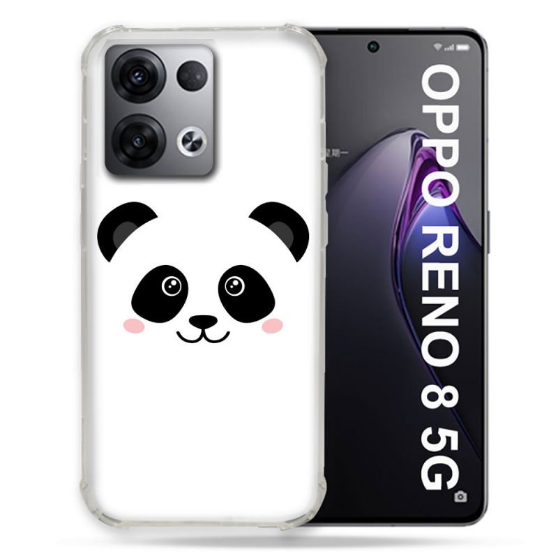 Coque Renforcée Pour Oppo Reno 8 5G Animal Panda Blanc