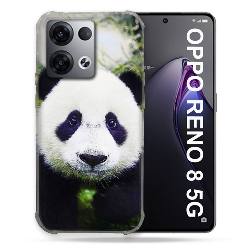 Coque Renforcée Pour Oppo Reno 8 5G Animal Panda Color