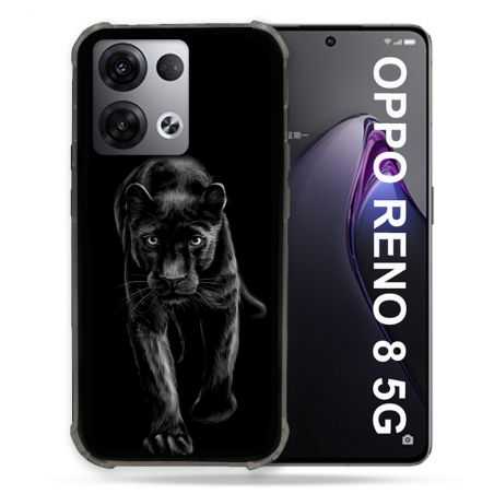 Coque Renforcée Pour Oppo Reno 8 5G Animal Panthère Noire