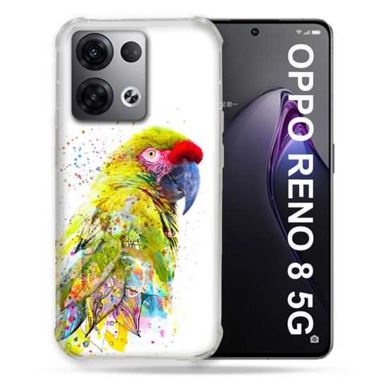 Coque Renforcée Pour Oppo Reno 8 5G Animal Perroquet Jaune