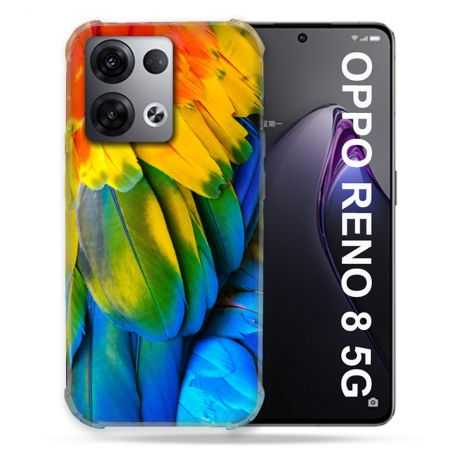 Coque Renforcée Pour Oppo Reno 8 5G Animal Perroquet Plume
