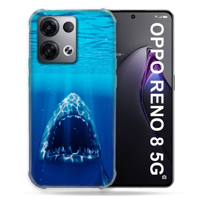 Coque Renforcée Pour Oppo Reno 8 5G Animal Requin Dent