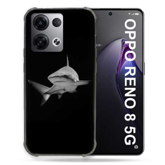 Coque Renforcée Pour Oppo Reno 8 5G Animal Requin Sombre