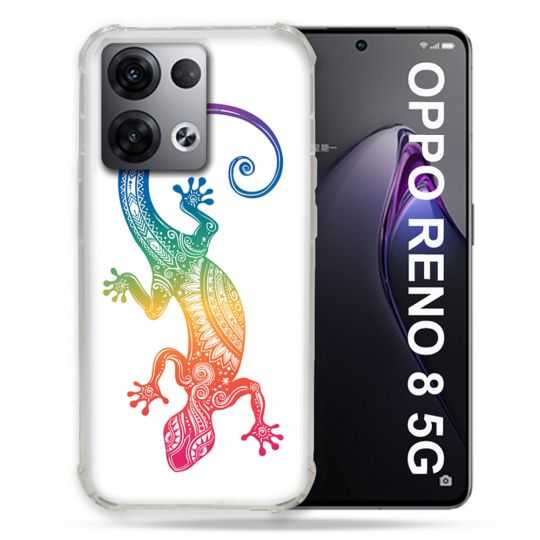 Coque Renforcée Pour Oppo Reno 8 5G Animal Salamandre Color