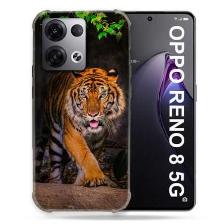 Coque Renforcée Pour Oppo Reno 8 5G Animal Tigre Jungle