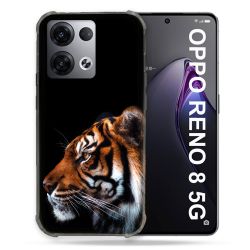 Coque Renforcée Pour Oppo Reno 8 5G Animal Tigre Noir