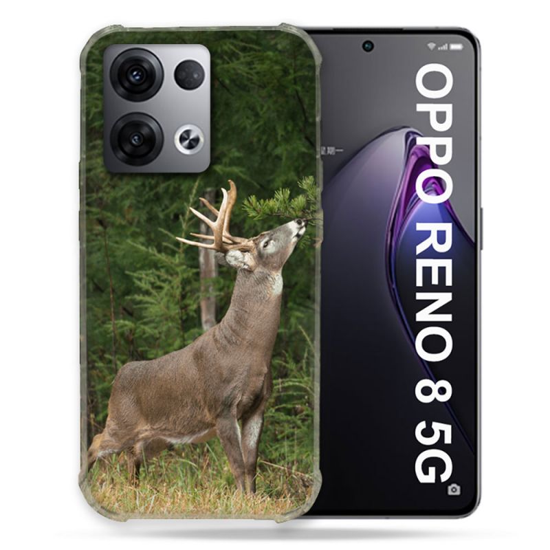 Coque Renforcée Pour Oppo Reno 8 5G Chasse Cerf