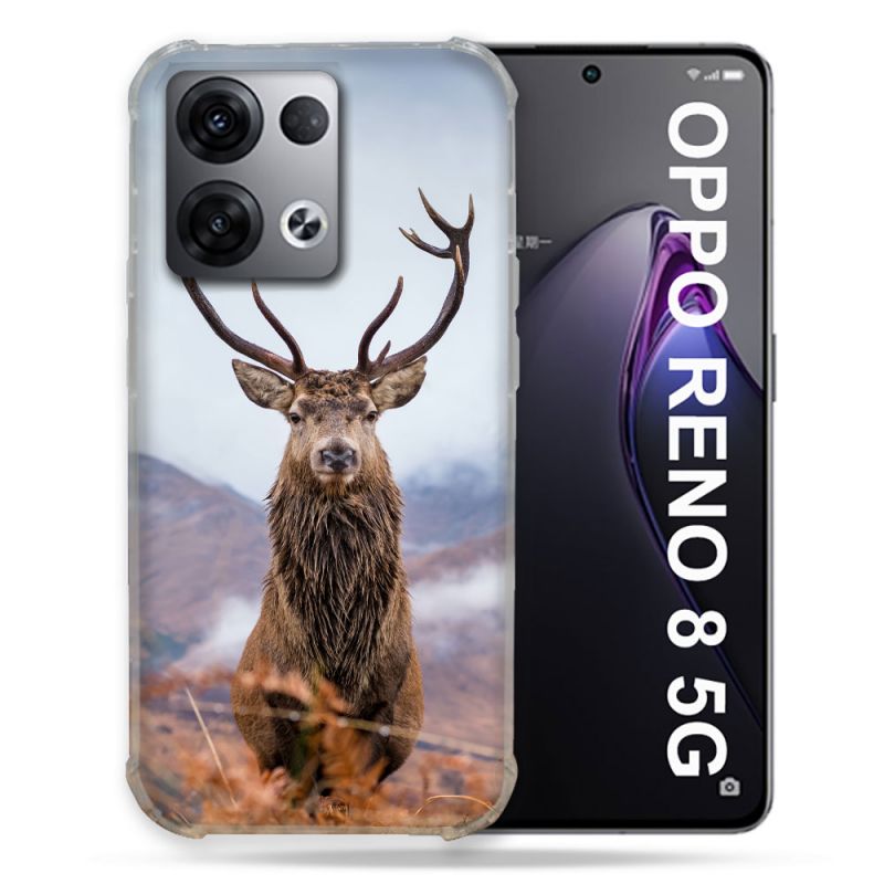 Coque Renforcée Pour Oppo Reno 8 5G Chasse Chevreuil Montagne