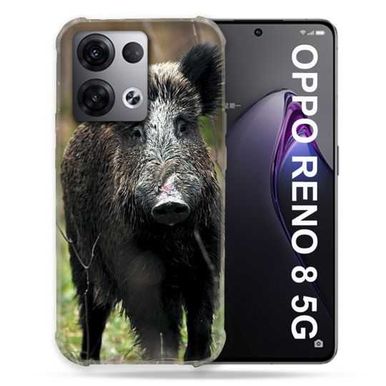 Coque Renforcée Pour Oppo Reno 8 5G Chasse Sanglier bois