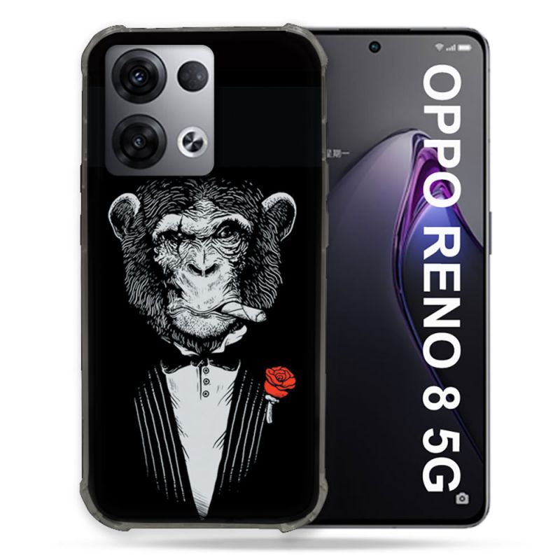 Coque Renforcée Pour Oppo Reno 8 5G Decale Singe Mafia