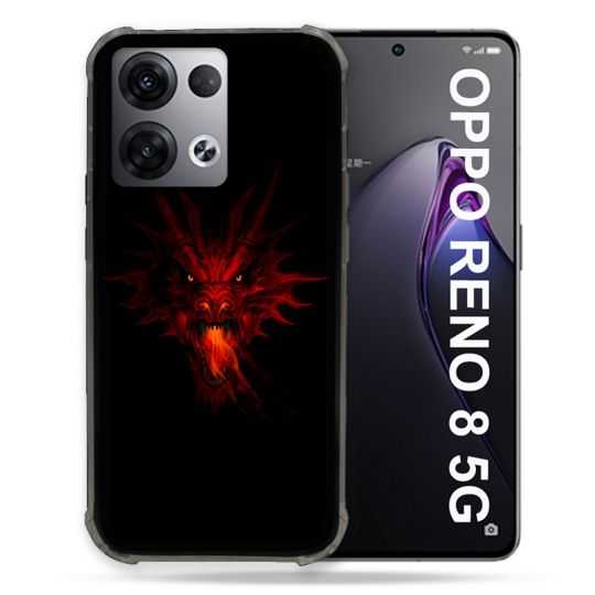 Coque Renforcée Pour Oppo Reno 8 5G Fantastique Dragon Feu