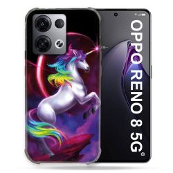 Coque Renforcée Pour Oppo Reno 8 5G Fantastique Licorne Arc en ciel