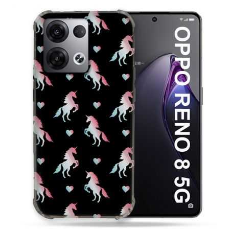 Coque Renforcée Pour Oppo Reno 8 5G Fantastique Licorne Pattern