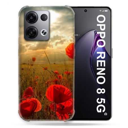 Coque Renforcée Pour Oppo Reno 8 5G Fleur Coquelicot