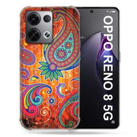 Coque Renforcée Pour Oppo Reno 8 5G Fleur Psychedelic
