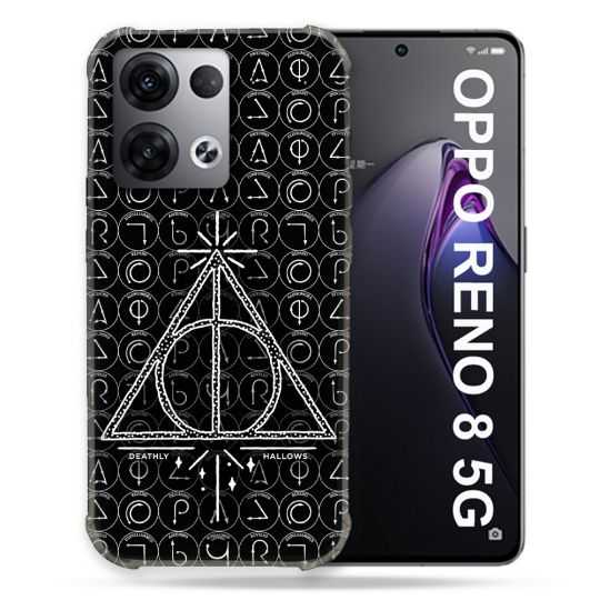 Coque Renforcée Pour Oppo Reno 8 5G Harry Potter Hollows Triangle Noir