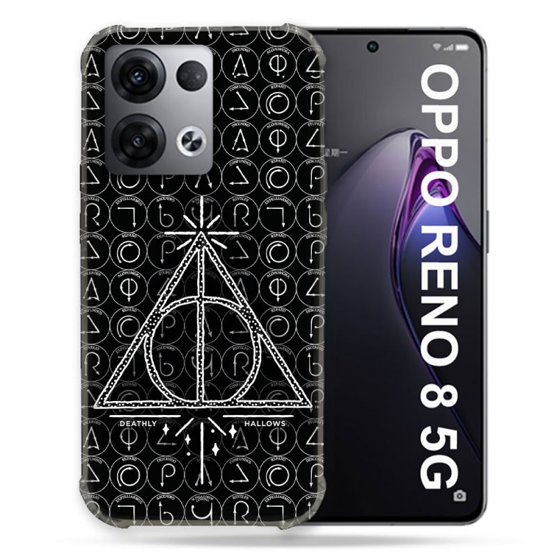 Coque Renforcée Pour Oppo Reno 8 5G Harry Potter Hollows Triangle Noir