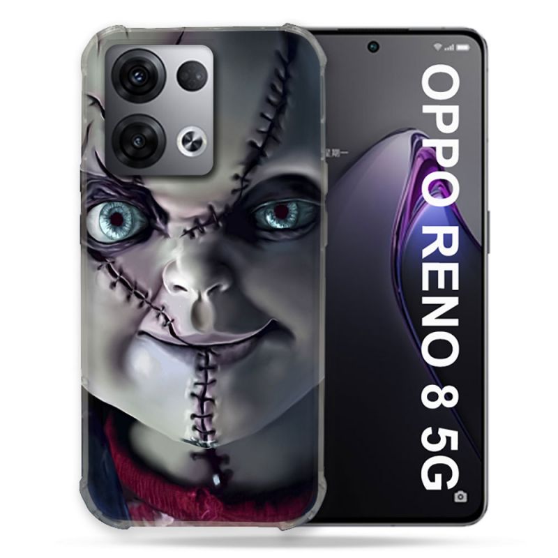 Coque Renforcée Pour Oppo Reno 8 5G Horreur Chucky Cicatrice