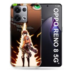 Coque Renforcée Pour Oppo Reno 8 5G Manga Attaque Titans Eren Eclair