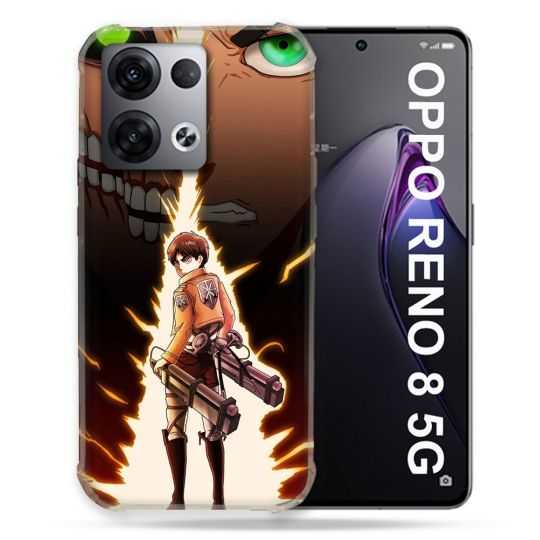 Coque Renforcée Pour Oppo Reno 8 5G Manga Attaque Titans Eren Eclair