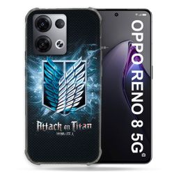Coque Renforcée Pour Oppo Reno 8 5G Manga Attaque Titans Noir